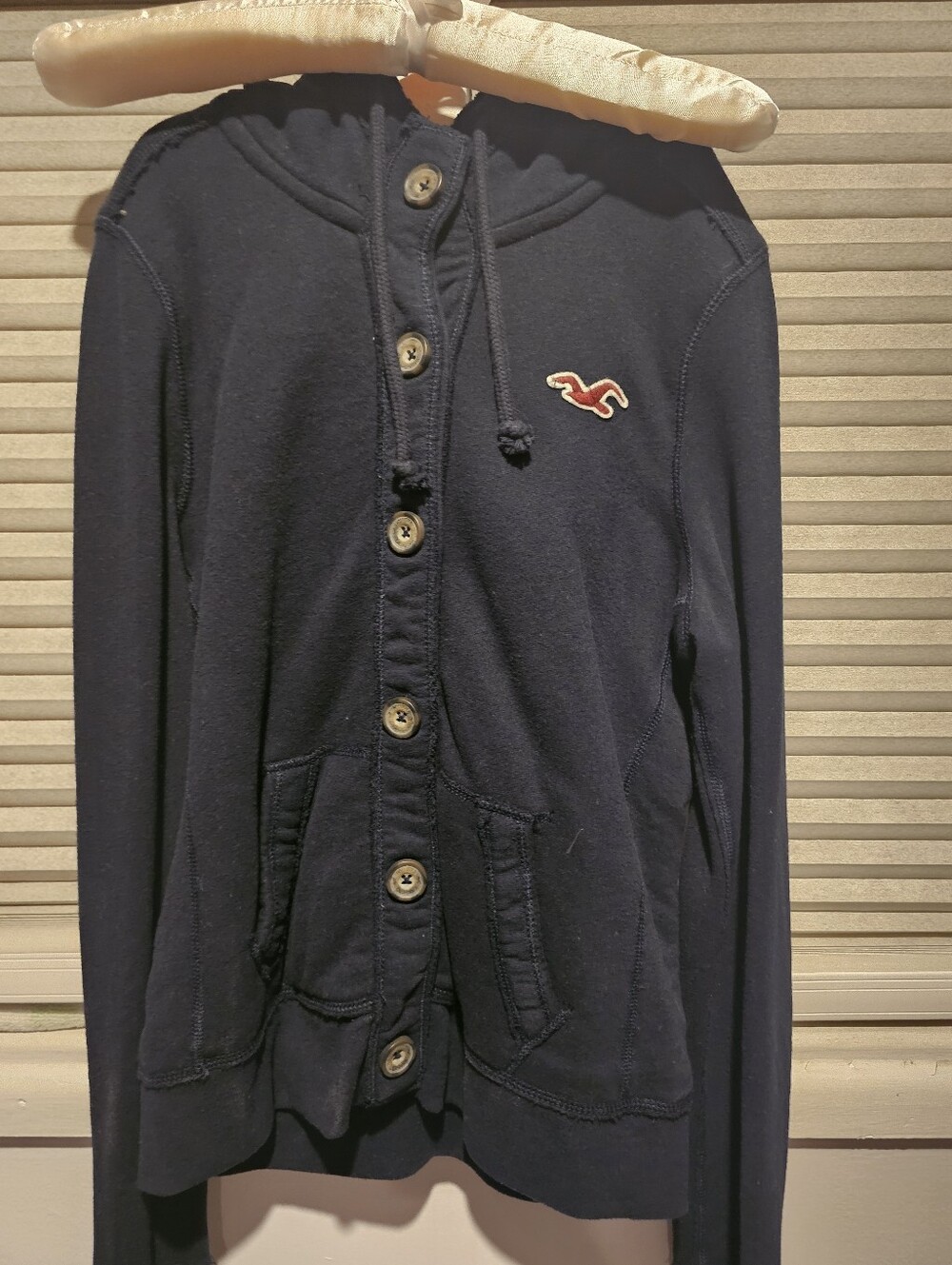Hollister Navy Blue Button-Up Hoodies